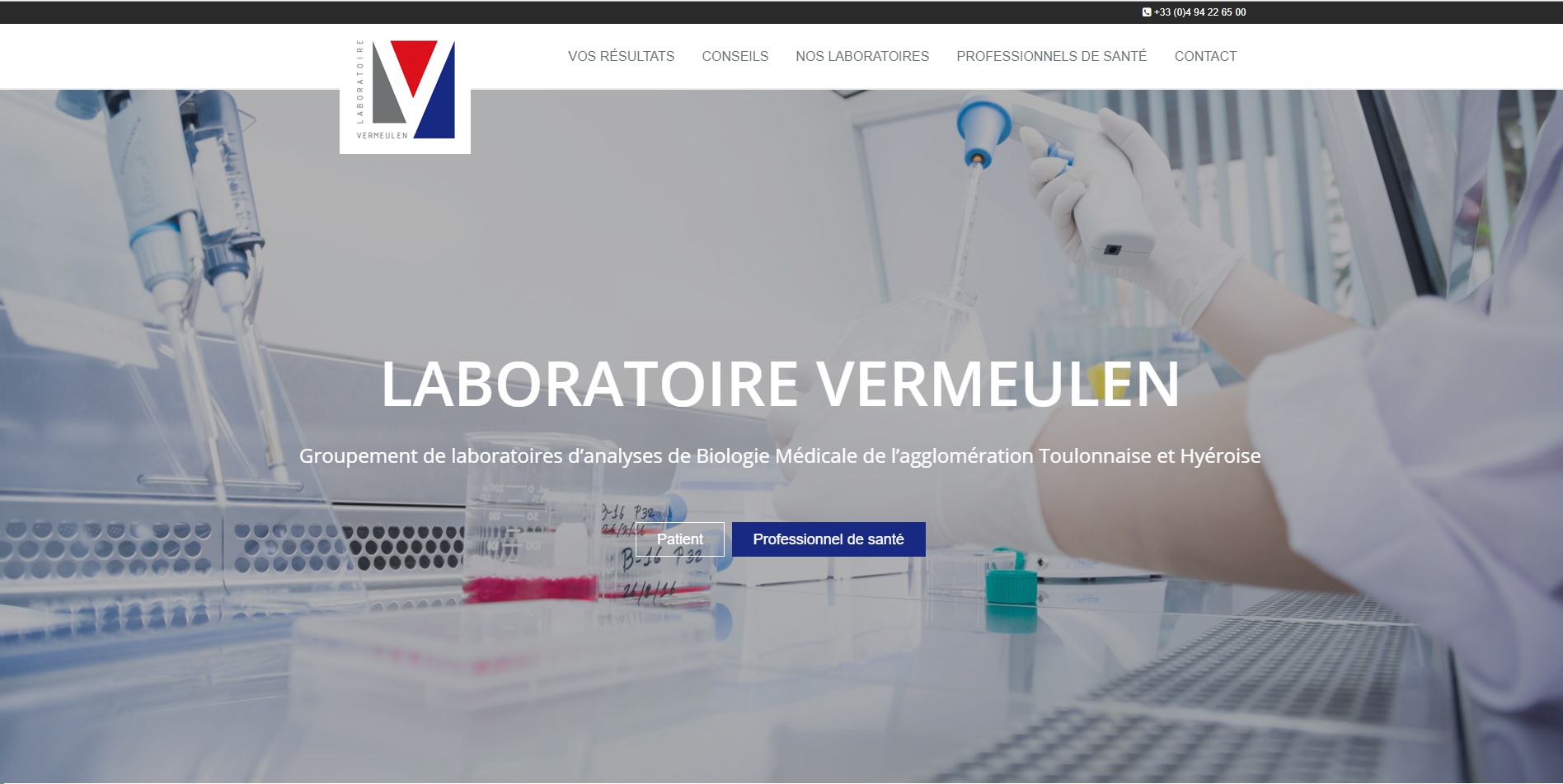 Nouveau site laboratoire Vermeulen